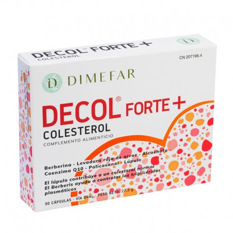 Decol® Forte Plus 30 cápsulas - Levadura roja de arroz , coenzima Q10, Berberina, policosanol y lúpulo