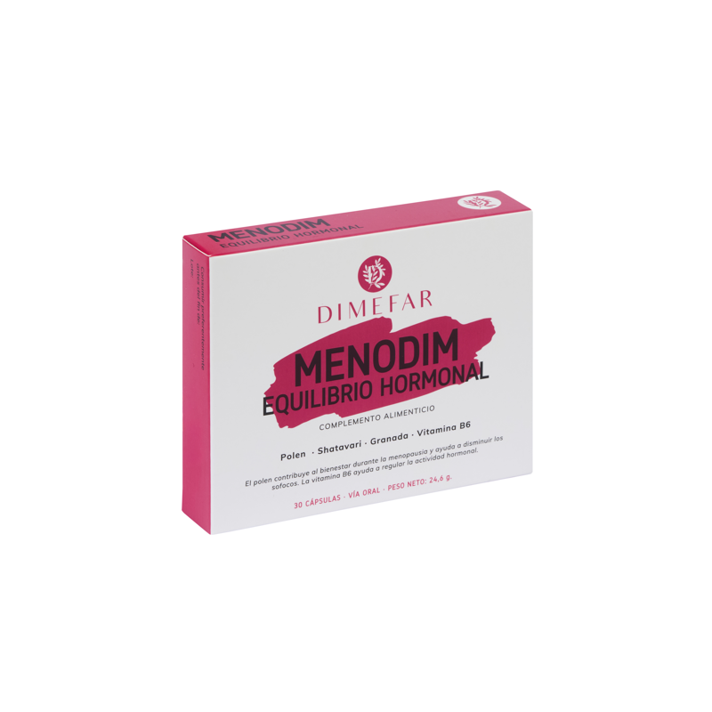 Menodim equilibrio hormonal - 30 cápsulas a base de Polen, Shatavari, Granada y Vitamina B6
