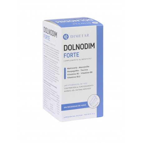 Dolnodim Forte – 15 sticks con Matricaria, Manzanilla, Harpagofito, Taurina y Vitaminas B1, B6 y B12