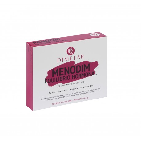 Menodim equilibrio hormonal - 30 cápsulas a base de Polen, Shatavari, Granada y Vitamina B6