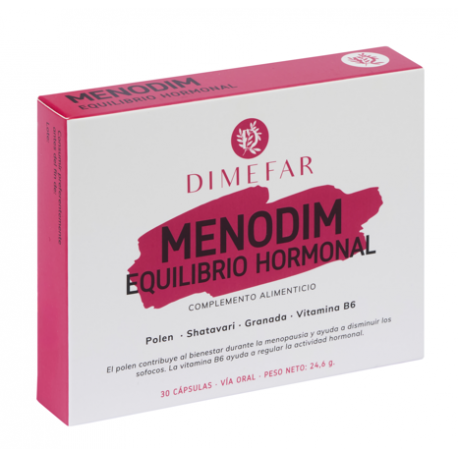 Menodim equilibrio hormonal - 30 cápsulas a base de Polen, Shatavari, Granada y Vitamina B6